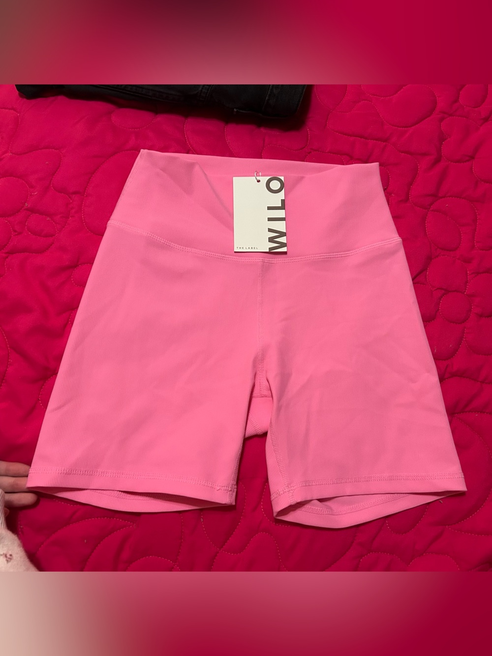NEW WILO THE LABEL PINK RIBBED SHORTS